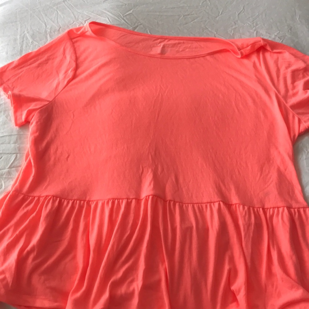 Bright coral peplum top